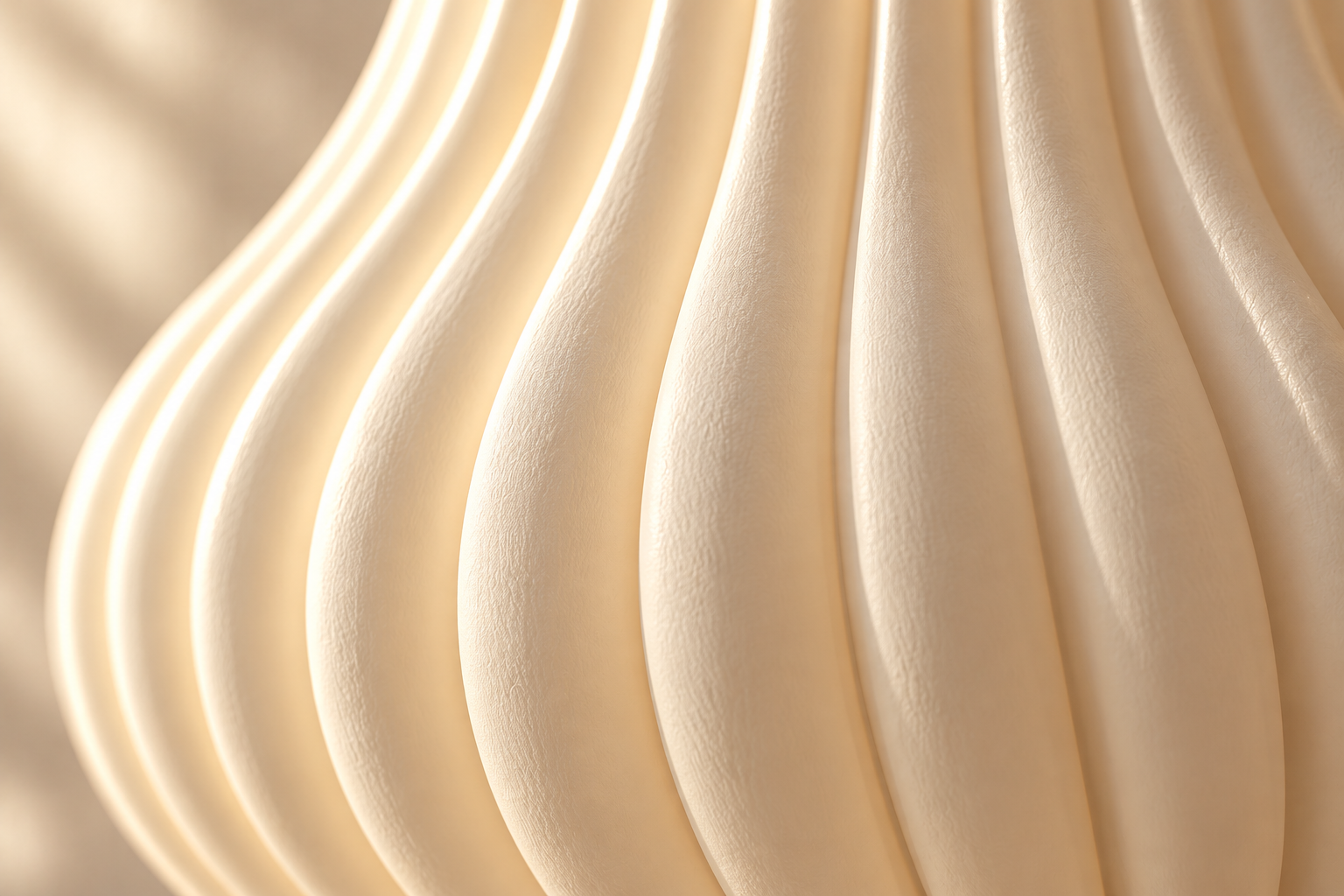 Generated close study of the repeated ivory folds of Bloom