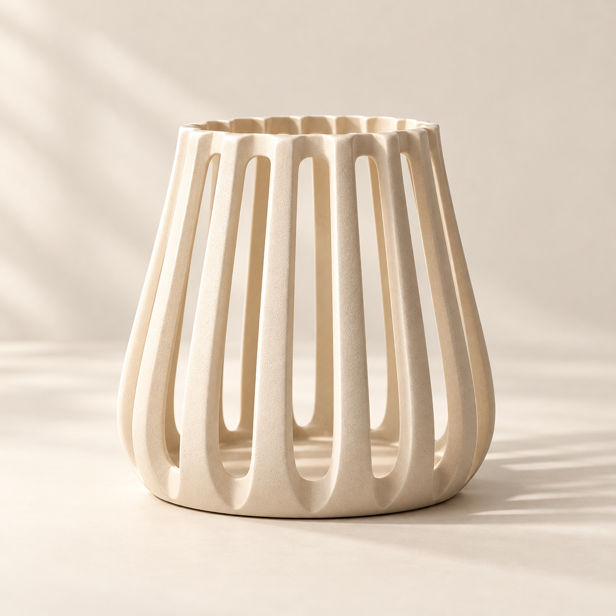 Lantern holder shown in ivory; generated design visualisation